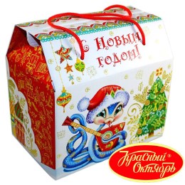 Детский новогодний подарок в картонной упаковке весом 950 грамм по цене 1108 руб в Минске
